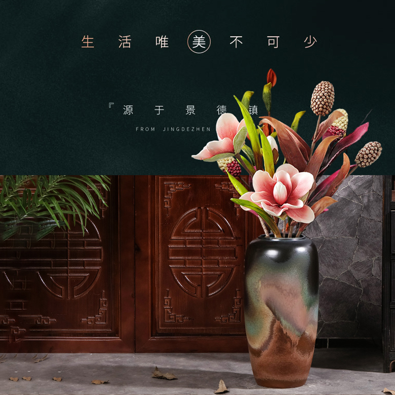 New Chinese style ceramic zen ground vase b&b hotel decorate the sitting room porch TV ark, dry flower arranging flowers is placed
