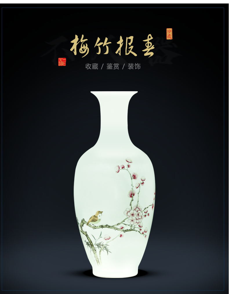 Jingdezhen hand - made ceramic vases, flower arranging furnishing articles of Chinese style vogue to live in rich ancient frame sitting room handicraft ornament