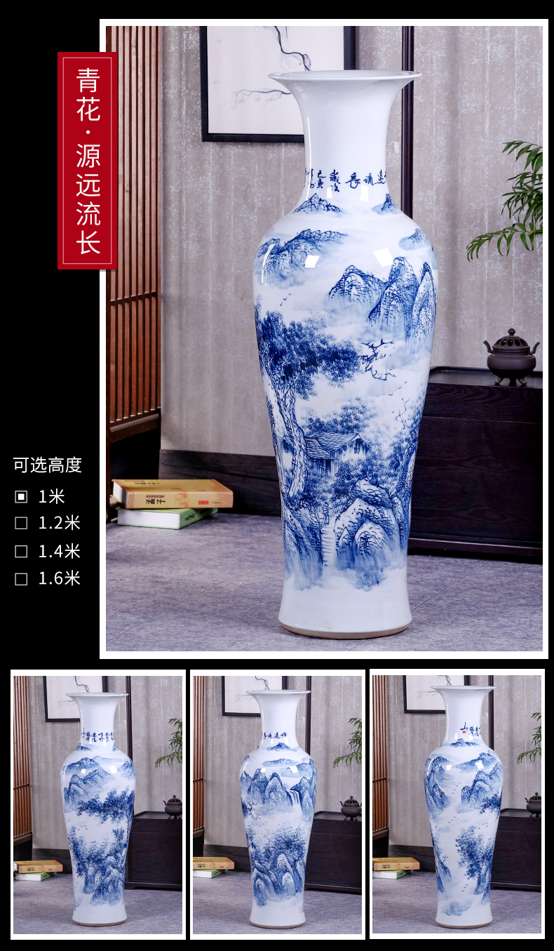 Landing by patterns of jingdezhen ceramics is increasing in the vase Chinese I sitting room place hotel housewarming gift