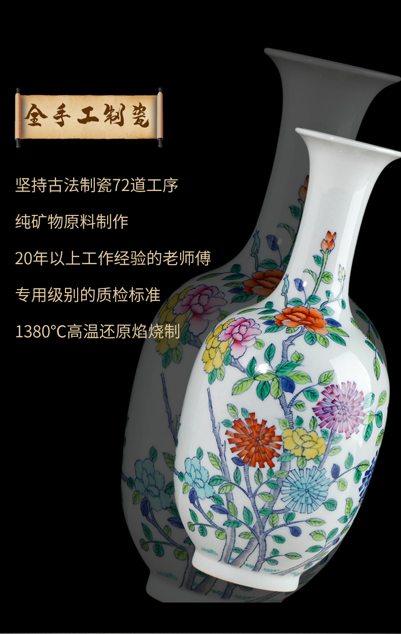 Jingdezhen blue and white color bucket ceramics vase small flower adornment rich ancient frame the sitting room of Chinese style household furnishing articles