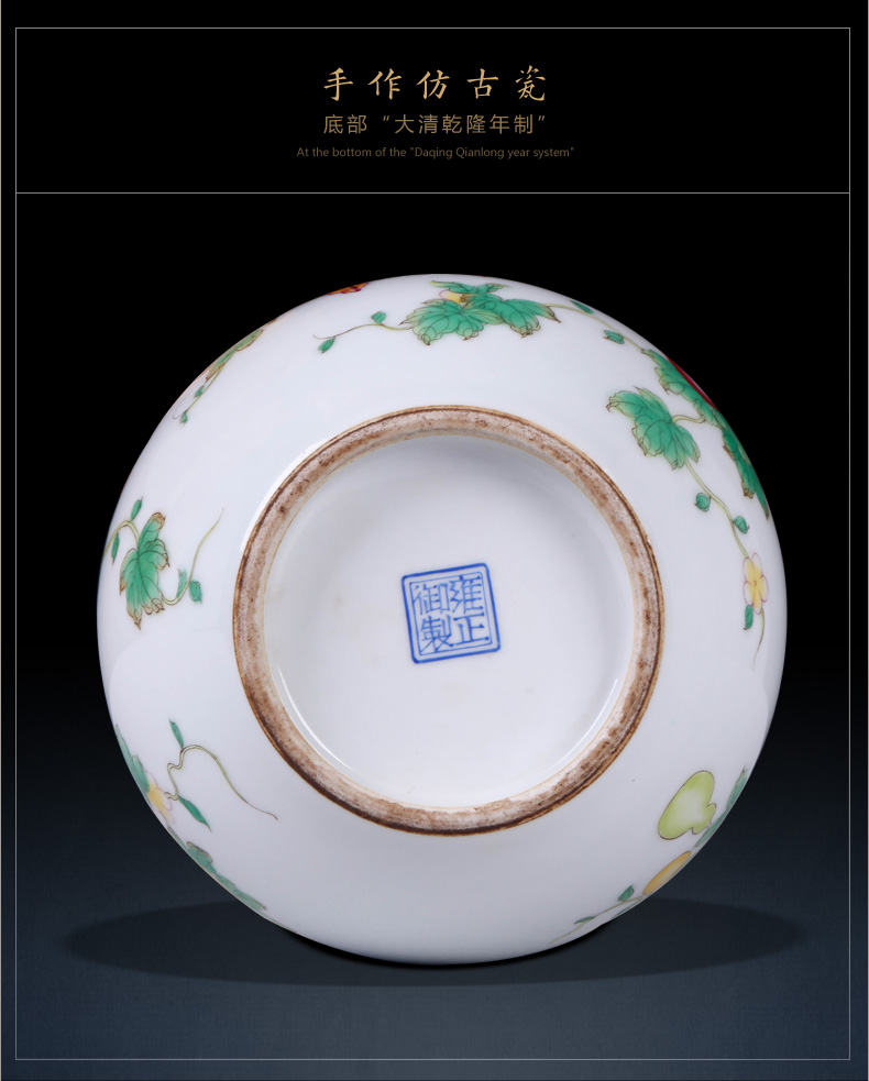 Sons of jingdezhen ceramic vase imitation the qing yongzheng colored enamel gourd bottle of Chinese style household adornment furnishing articles ten thousand broke