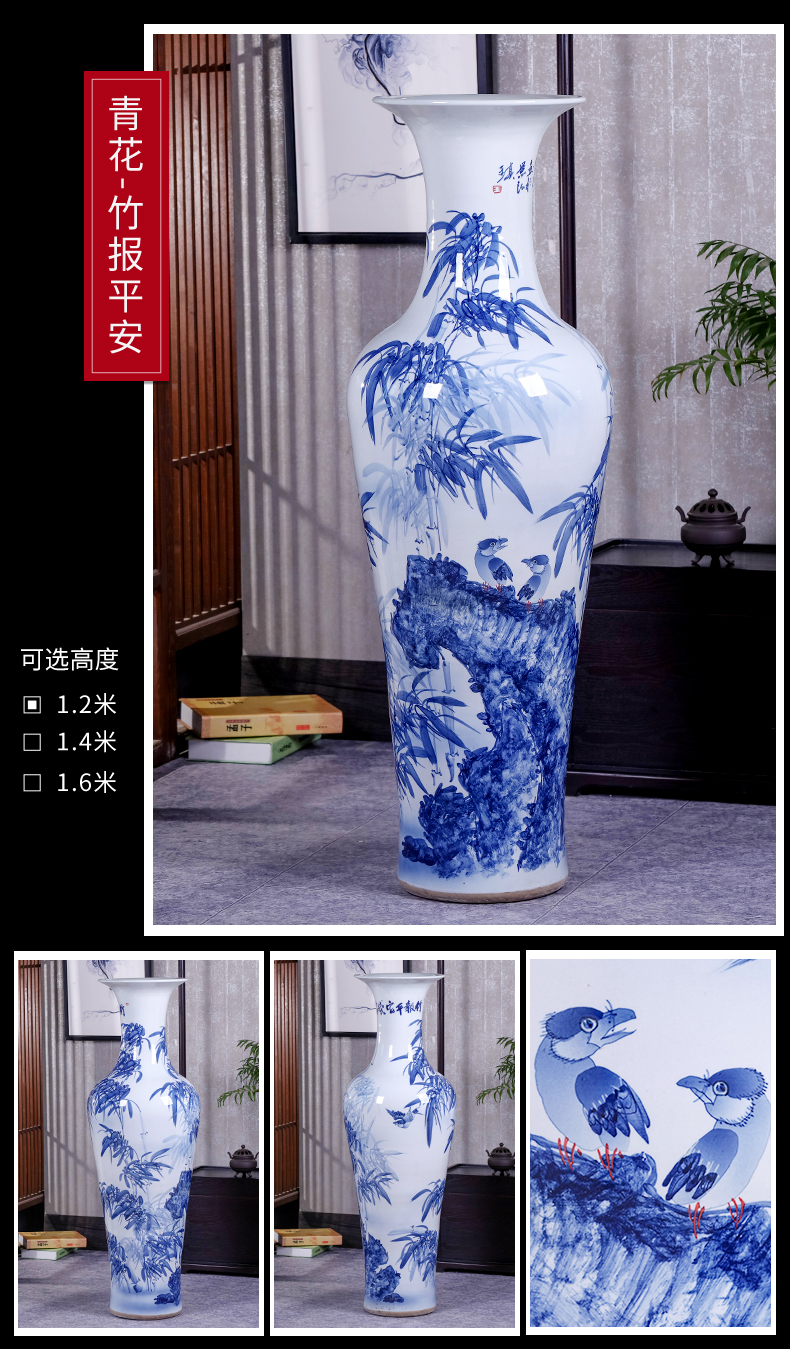 Landing by patterns of jingdezhen ceramics is increasing in the vase Chinese I sitting room place hotel housewarming gift