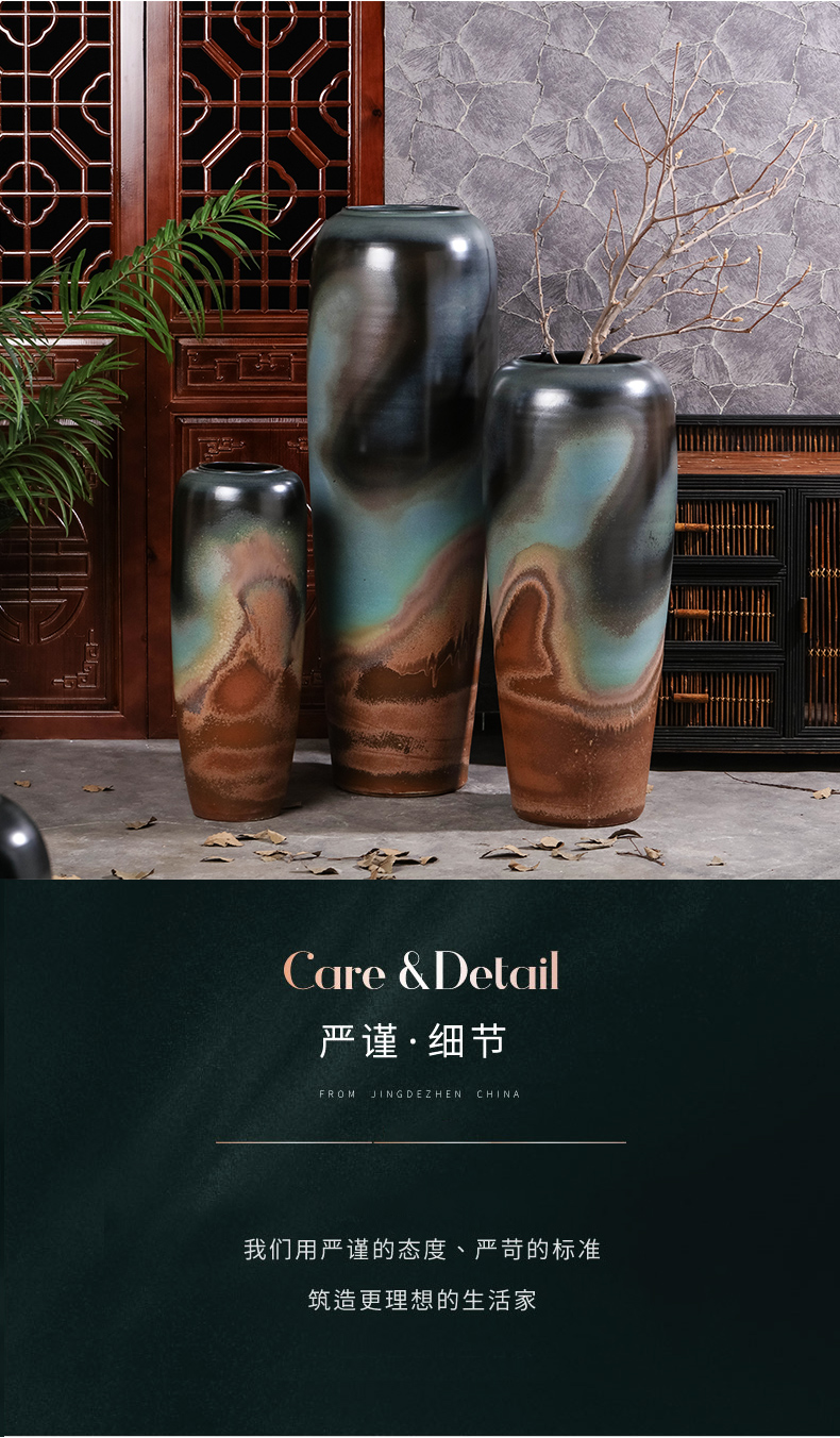 New Chinese style ceramic zen ground vase b&b hotel decorate the sitting room porch TV ark, dry flower arranging flowers is placed