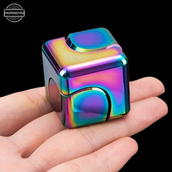 Rotating Rubik's Cube Fidget Spinner Edc Toy Metal Alloy Fingertip Mechanical Finger Black Technology Adult Stress Relief Gadget