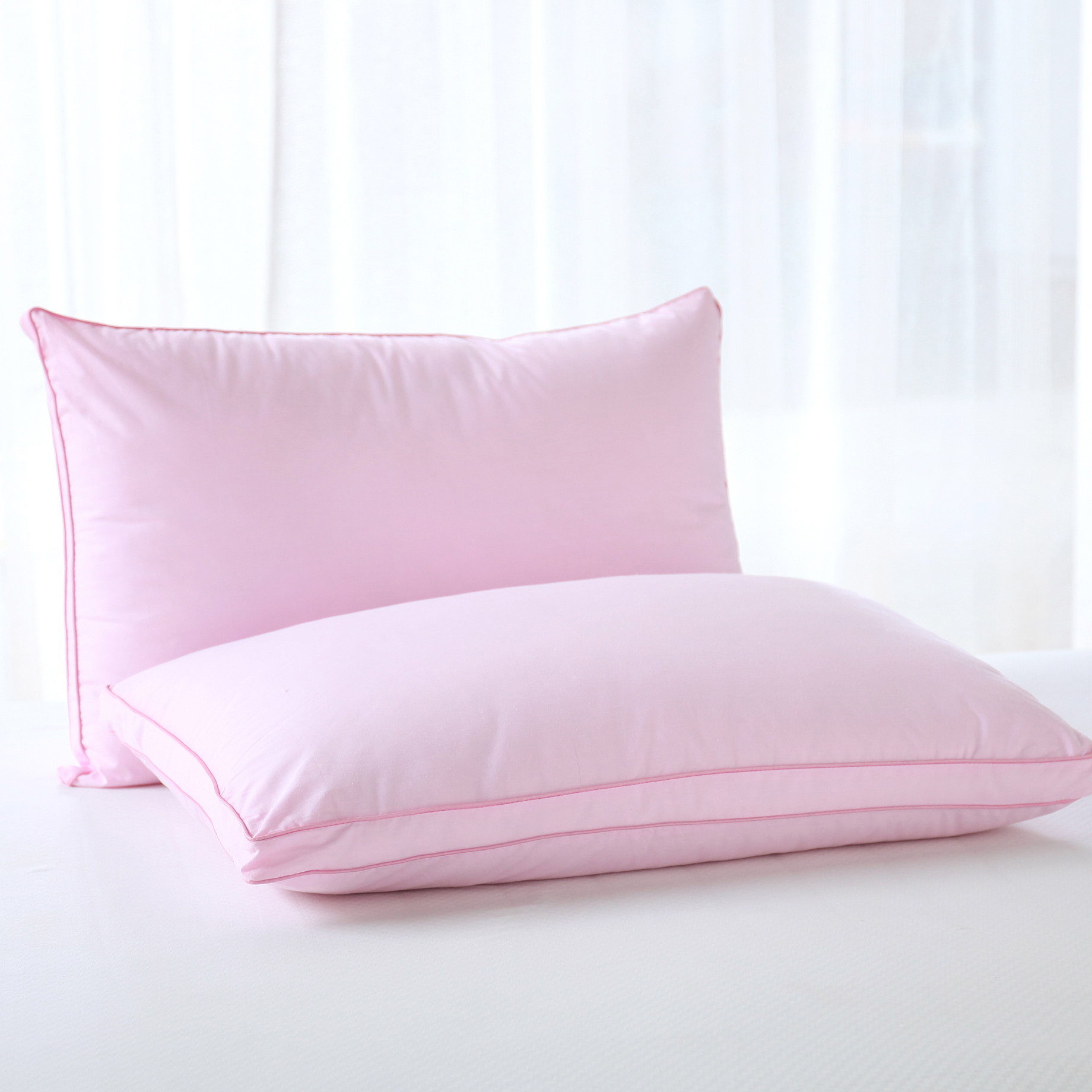 Feather velvet pillow core super soft cotton pure cotton five-star hotel pillow super single adult single low pillow pair