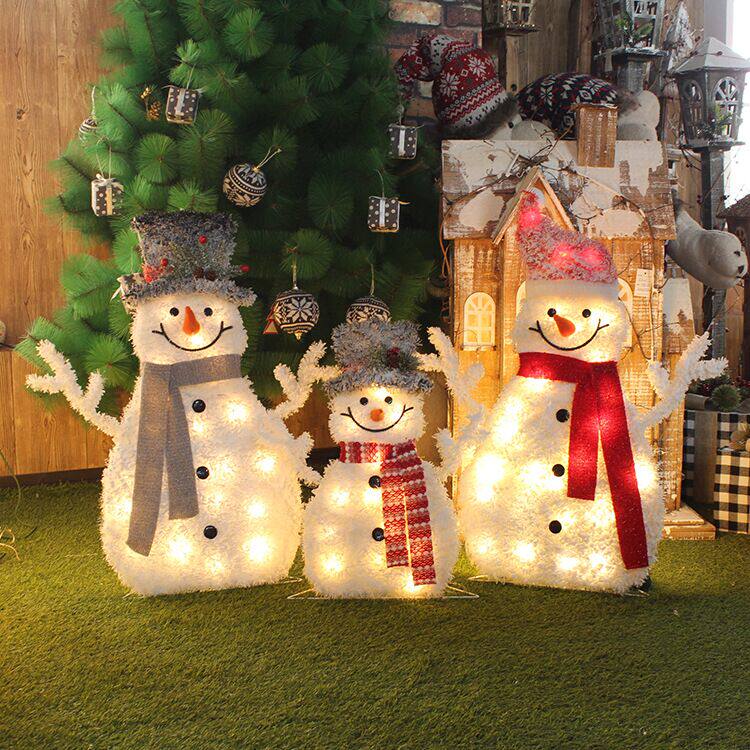 Christmas decoration luminous snowman ornaments decorations Christmas tree scene layout shopping mall beauty decoration props