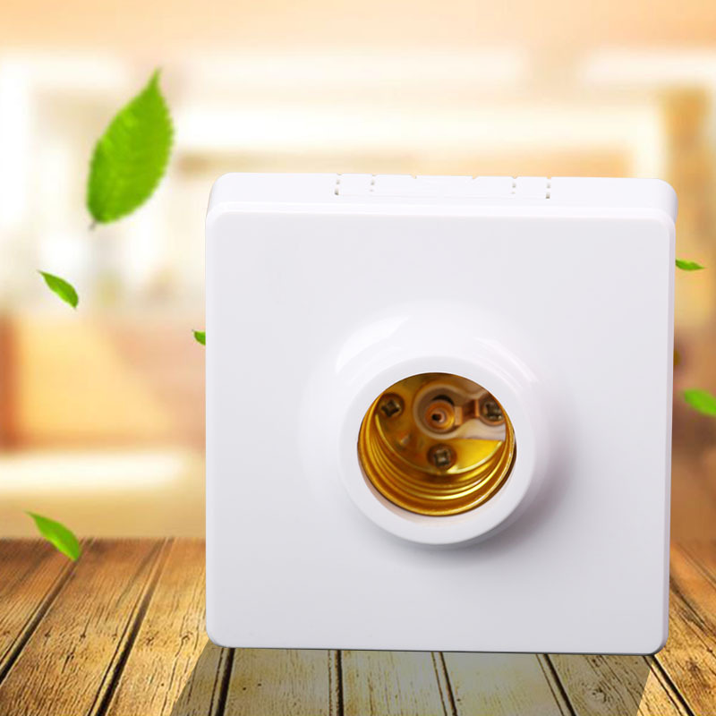 Open 86 type E27 lamp base spiral flat base lamp base square round flat lamp base switch socket panel