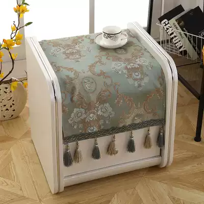 European-style bed head cabinet cover towel Cotton linen TV cabinet cloth cover cloth dust cover tablecloth fabric Rectangular shoe cabinet cloth fresh