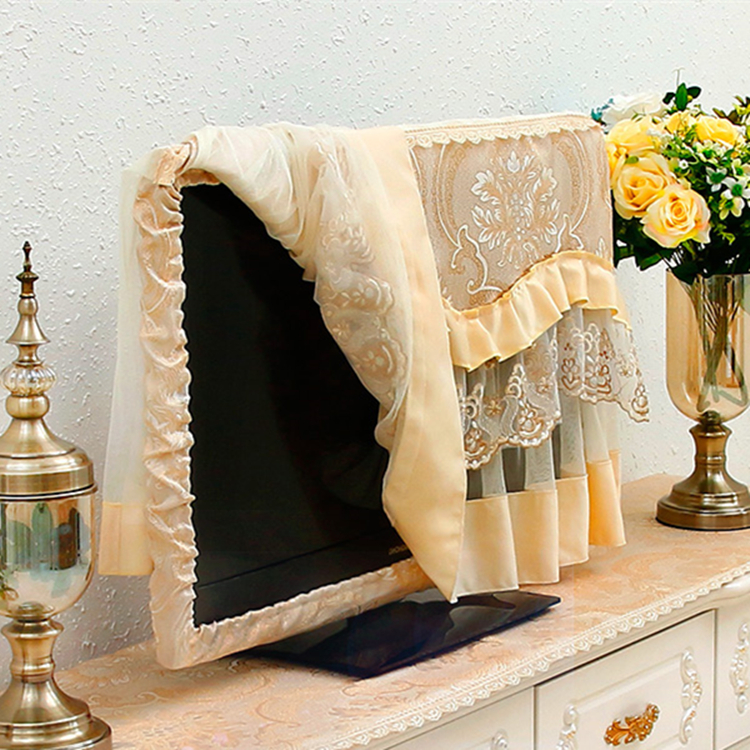 European lace LCD TV cover dust cover 42 inch 50 hanging type 63 seat curved surface 40 inch 55 boot is not taken