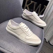 European mens shoes summer breathable sneakers 2024 new versatile genuine leather casual leather shoes skateboard shoes mens white shoes