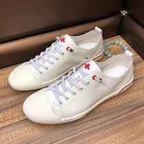 Internet celebrity basic white shoes mens genuine leather 2024 spring and summer new leather shoes versatile breathable soft sole trendy shoes summer style