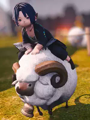 F14 mount machine ff14 space warrior Mount albino black sheep sheep mount