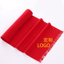 Red scarf ladies winter Korean version of the scarf annual meeting event custom printed logo Chinese red embroidery custom-made opener
