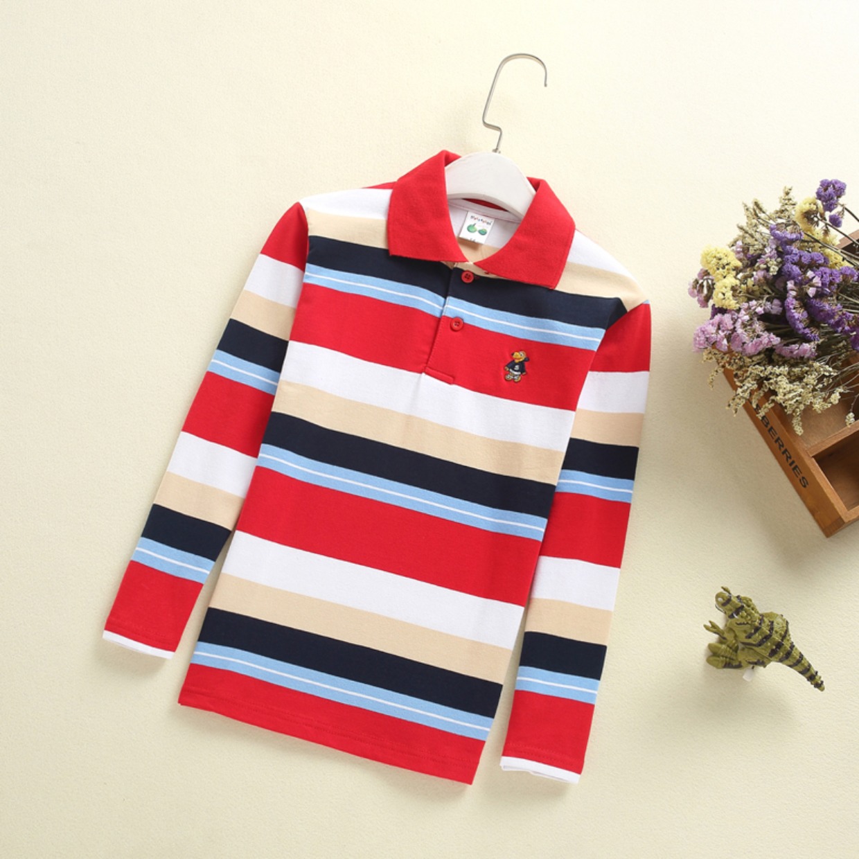 Áo thun bé trai dài tay cotton ve áo Quần áo trẻ em phần mỏng theo kích cỡ của bé bé dẫn đầu áo sơ mi quần áo mùa thu xuân hè ao thun dai tay be gai