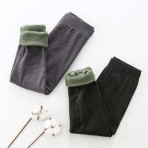 Childrens De velvet knee-high waist medium thick cotton pants double-layer warm pants