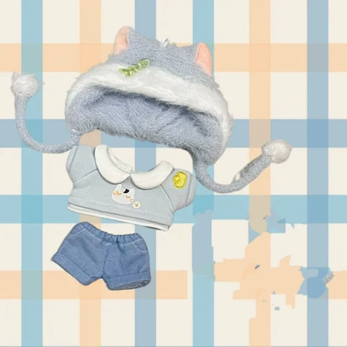 Плюшевая бархатная кукла, хлопковый комплект, котенок, 10см, 20см, детская одежда