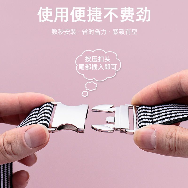 Lazy Belt, Alloy Buckle, Adjustable Length, Unisex, Elastic Woven Belt, Elastic Waistband