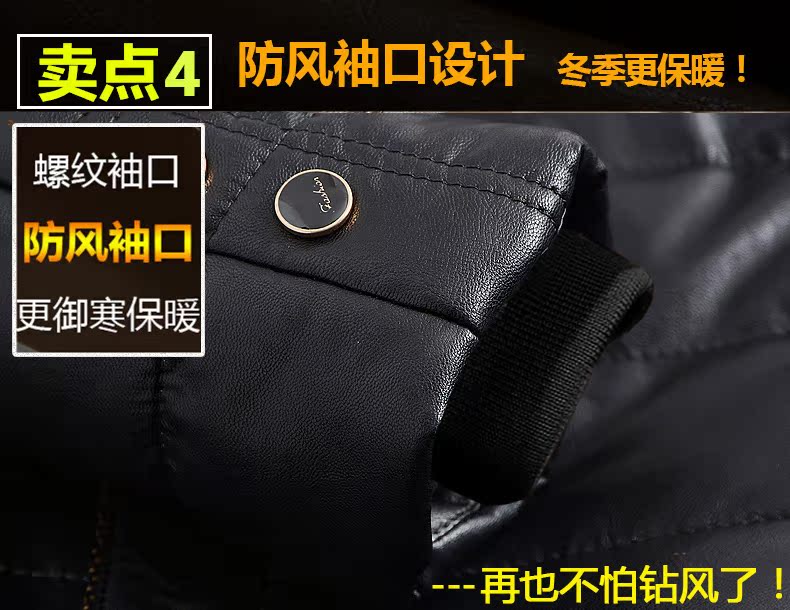 Áo khoác nam mùa đông mặc áo khoác cotton nam dày trung niên Bố tải PU áo khoác da nam trung niên cotton quần áo bện áo khoác nam hàng hiệu