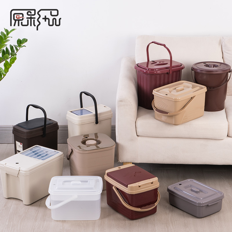 Original color thicker tea bucket home plastic trash bucket tasteless tea bucket tea disc wastewater bucket filter drainage bucket
