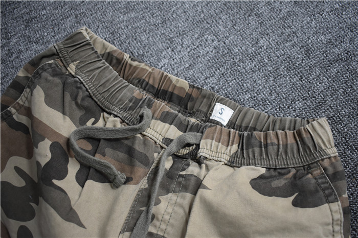 Mỹ cổ điển nam chạy bộ quần short cotton lỏng ba quần thể thao chạy ngụy trang dây rút nhiều màu eo quần jean đen nam
