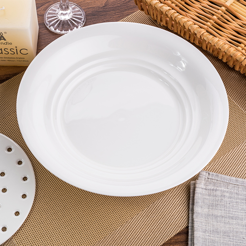 Double plate round ceramic ipads China dumpling dish drop dumplings dish deep dish dish steamed fish dish dish of fruit