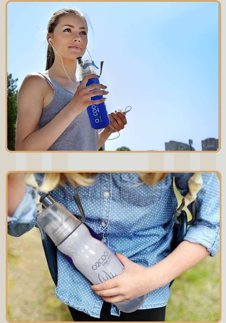 O2COOL spray chai nam giới và phụ nữ tập thể dục thể thao ngoài trời sinh viên vỡ kháng đa chức năng sáng tạo nhựa mùa hè cup 	bình nước thể thao nhỏ