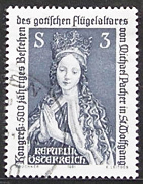 Austrian 1981 gothic altar for 500 years-The kneeling Maria Spin