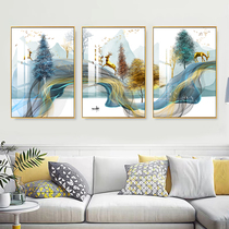 Modern simple living room sofa background Wall new Chinese decorative painting mural landscape painting hanging painting Crystal porcelain painting wall painting
