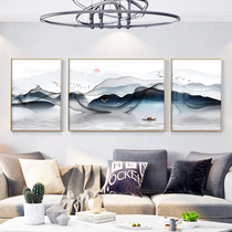 Modern living room decoration painting dining room hanging painting light luxury sofa background triple painting living room sofa back wall Crystal porcelain painting