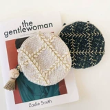 Небольшая сумка, милая свежая сумка через плечо, плетеный кошелек, сумка для телефона, сезон 2021, в стиле Шанель