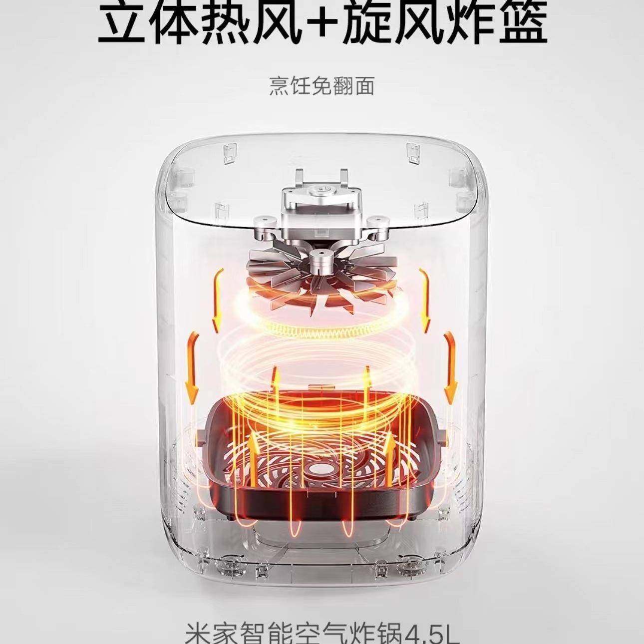 Xiaomi Mijia Smart Air Fryer 4.5L Household Automatic Large Capacity Oil-Free Electric Fryer French Fries Maker