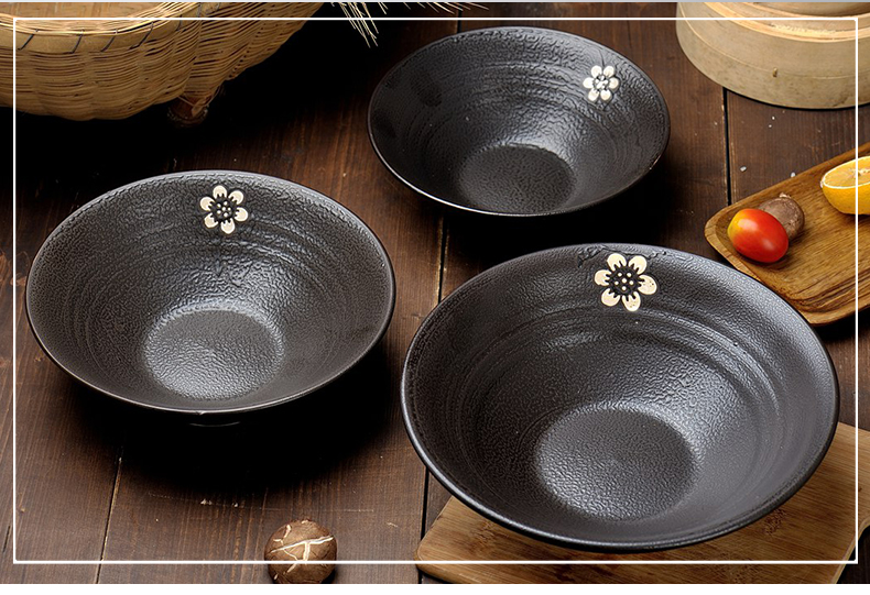Thùng đựng bát sứ tùy chỉnh chữ thương mại lớn 10 inch nhà hàng mì lớn đất cổ điển đặc biệt bột gạo nóng và chua đĩa nhựa