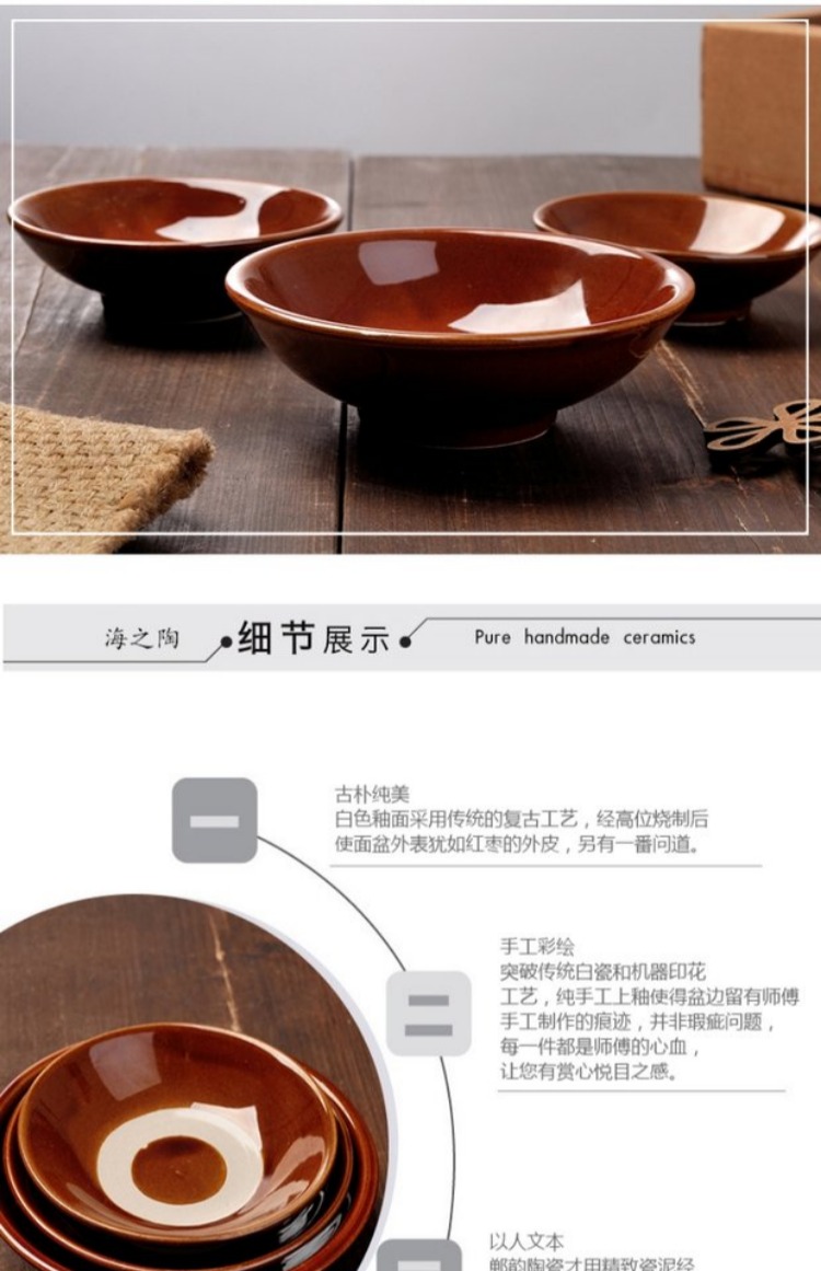 Retro mở đất bát bát đất nung bộ đồ ăn hấp bát nhà cũ kèn bát bát rượu đá bát bát cổ hoài cổ - Đồ ăn tối bộ bát đĩa sứ cao cấp