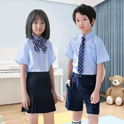 Kindergarten garden clothes summer short sleeves new British college style children's class clothes set primary school uniforms summer
