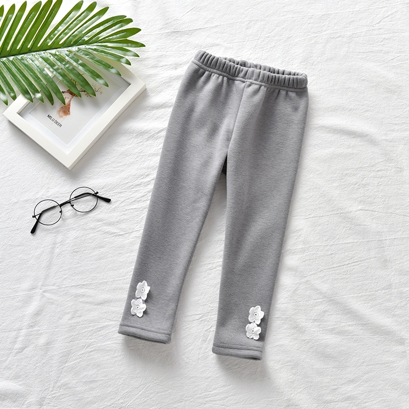 Cô gái mùa thu và mùa đông cộng với quần legging nhung trong quần bé gái màu sắc nhỏ hoa cotton bé mùa đông quần cotton nước ngoài phiên bản Hàn Quốc quần lót trẻ em