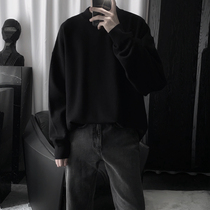 Mr. Short self-made black sweater mens thick autumn and winter Korean trend loose inside with high-quality knitwear