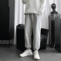 Mr. Short homemade autumn and winter plus velvet padded pants 2021 Korean version of loose toe ankle-length pants pants tide