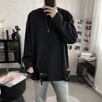 Mr. Homemade black hole cotton long sleeve T-shirt men Korean version of loose autumn new round neck base shirt