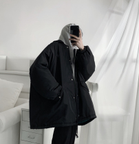 Mr. 2021 new black cotton clothes mens trend loose casual handsome cotton-padded jacket warm cotton coat tide