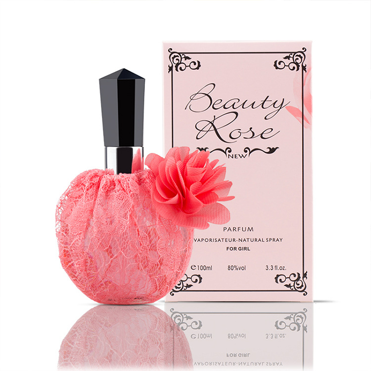 法国品牌蕾丝漂亮粉玫瑰女士香水持久花果香水100ml淡香自然