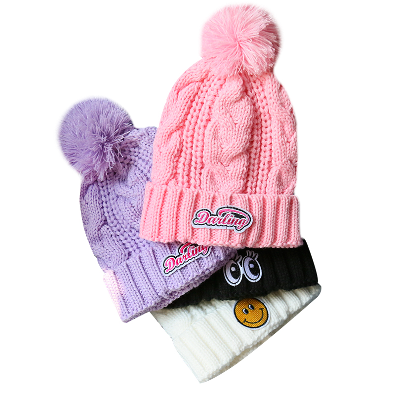 BlueMagic Winter Outdoor Hat Double Board Single Board Ski Knit Warm Hat Cute Hair Line Hat Parenting