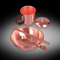 Copper bowl copper tableware eating bowl children for Buddha large size small pure copper spoon chopsticks water cup Taoist oil lamp thick ornaments