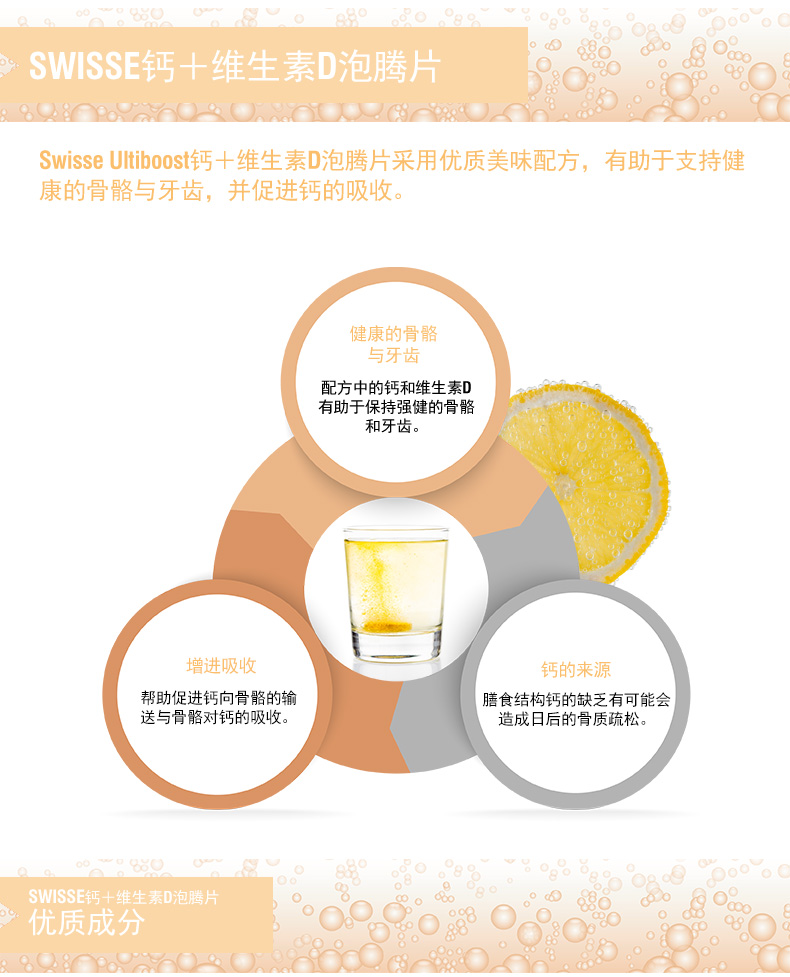 澳洲进口swisse钙+维生素D泡腾片60片中老年成人补钙补钙维D钙 超级食品 第2张 澳洲进口swisse钙+维生素D泡腾片60片中老年成人补钙补钙维D钙 超级食品 第2张