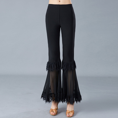 Adult female Latin trousers, figure-building, national standard dance square, dance practice and performance trousers