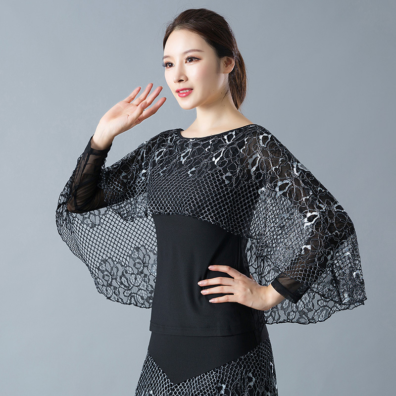 Women&apos;s Modern Dance Clothes Long Sleeve Top Waltz Friendship Dance Exercise Clothes