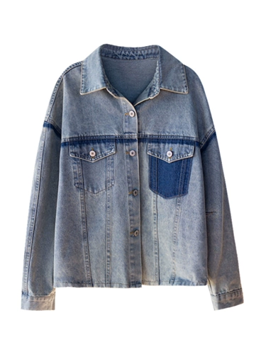 九月陌墨 Джинсовая осенняя демисезонная дизайнерская куртка для отдыха, тренд сезона, в корейском стиле