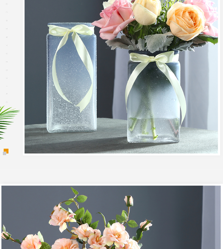 Hoa thủy tinh mờ châu bình màu thủy canh cây xanh củ cải lily khô hoa cắm hoa dụng cụ phòng khách - Vase / Bồn hoa & Kệ chậu chữ nhật trồng cây