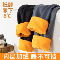 Mens warm pants plus suede thickened beating underpants Autumn pants men lining pants cotton sweatpants youth uptight pants winter wire pants