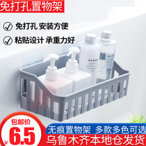 Department store brother bathroom shelf Toilet toilet towel storage free perforated wall-mounted bath wall toilet