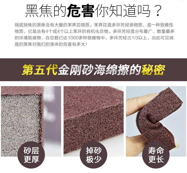 đèn chiếu điểm Cửa hàng bách hóa Tân Cương Đi đến vết bẩn nhà bếp làm sạch bọt biển rửa nồi đáy vảy đen tạo tác kỳ diệu rửa bát kim cương soong bàn chải - Thiết bị sân khấu đèn led sân vườn